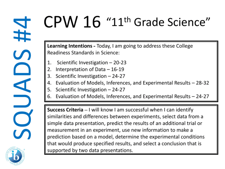 11th Grade Science PPT