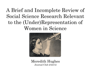 (Under)Representation of Women in Science