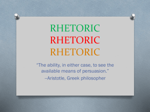 Rhetoric-the art of persuading an audience