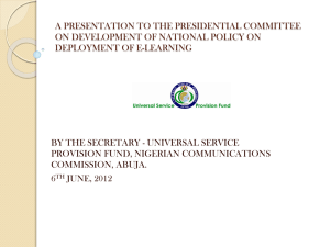 Presentation to Presidential Committee on Development of National