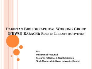Pakistan Bibliographical working Group (pbwg)