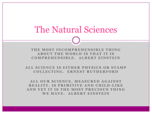 The Natural Sciences