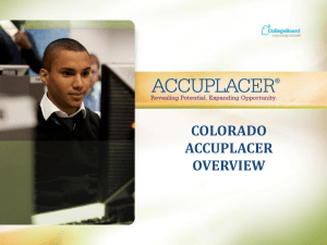 Accuplacer Presentation October 9