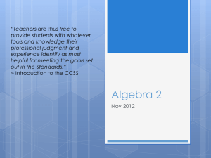 Algebra 2 - Nov 2012