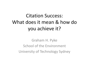 Presentation: Citation Success - University of Technology, Sydney