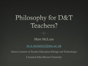Philosophy for D&T Teachers?