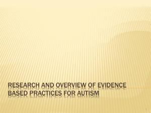 Research overview evidence based practices in autism