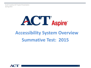 ACT Aspire Accessibility System Overview