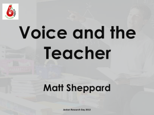 Voice and the Teacher - Action Research Projects