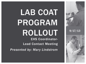 Lab Coat Program Rollout - EHS