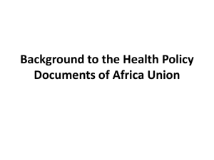 Background to the Health Policy Documents of