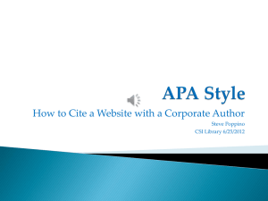 Cite a Website with a Corporate Author