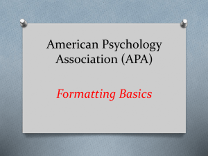APA Formatting Basics (Powerpoint)