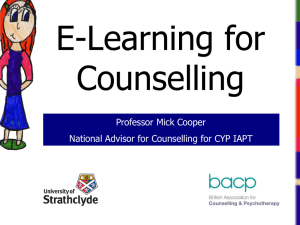 E-learning for counselling