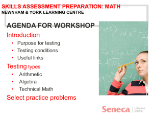 Skills Assessment Preparation workshop