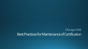 Best Practices for Maintenance of Certification