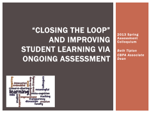 “Closing the loop” and improving student learning