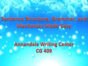 Sentence Structure, Grammar, and Mechanics Made Easy