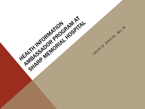 Health Information Ambassador Program at Sharp Memorial Hospital