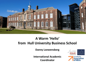 Introducing Hull University Business School Danny Lowensberg
