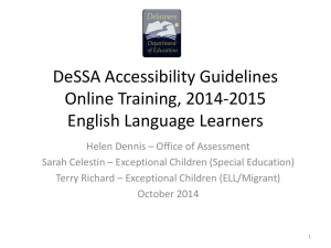 Accessibility Guidelines Training - ELL