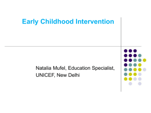 Early Childhood Interventions: Children with Disability