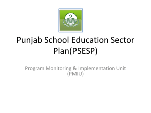 Punjab School Education Sector Plan (PSESP)