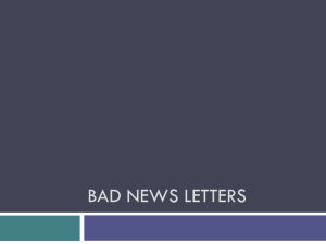 Bad News Letters