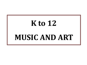 K to 12 Music and Art Framework