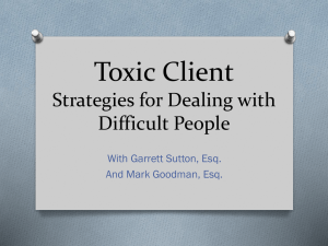 Toxic Client Strategies for Dealing with difficult people