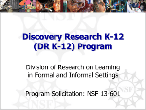 DR K-12 Program Webinar PowerPoint
