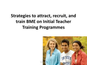 Strategies to attract, recruit, and train BME on Initial