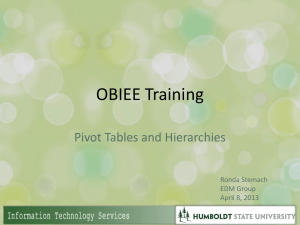 Pivot tables training