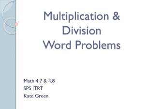Multiplication & Division Word Problems