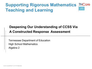 The CCSS for Mathematical Practice