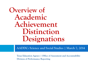Overview of Academic Achievement Distinction Designations