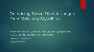 On Adding Bloom Filters to Longest Prefix Matching Algorithms