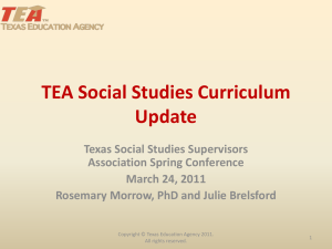 TEA Social Studies Curriculum Update