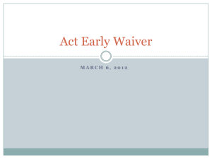 Act Early Waiver