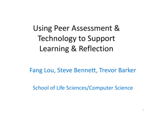 Using Peer Assessment & Technology to Support Learning