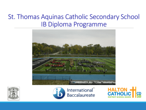 IB Slideshow - St. Thomas Aquinas Catholic Secondary School