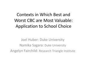 Best/Worst Conjoint - Duke University`s Fuqua School of Business