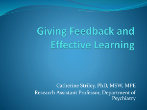Giving Feedback and Effective Learning