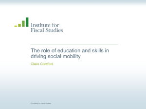 The role of education and skills in driving social mobility (Dr