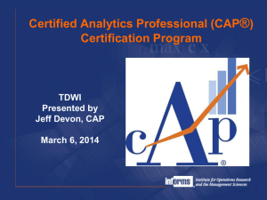 CAP - TDWI powerpoint presentation