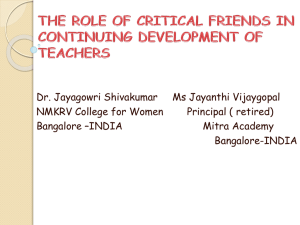 the role of critical friends in continuing development