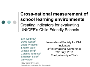 Cross-national measurement of school learning environments