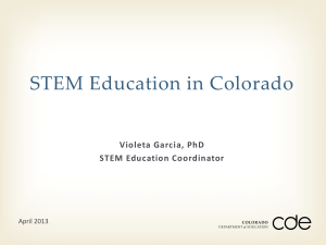 CDE STEM Update - Colorado State Plan CTE