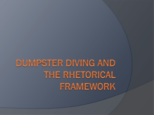 Dumpster Diving and the Rhetorical Framework - Wiki-cik