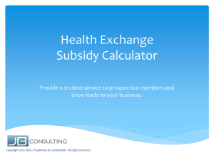 Health Exchange Subsidy Calculator